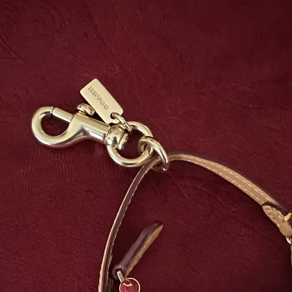 Coach Blue Denim Mini Bag Keychain…NON BRANDED CHERRY CHARM IS NOT INCLUDED!! - Picture 3 of 3